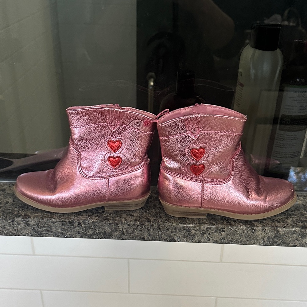 Old Navy Kids Pink Heart Boots